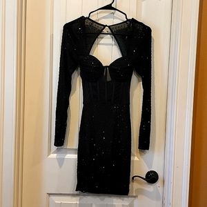 Black Rhinestone Dress